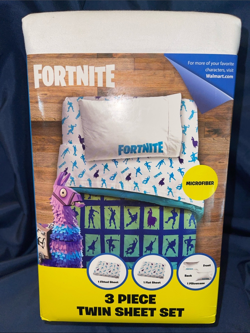 Fortnite Microfiber Twin Sheet Set - White, Teal, Purple